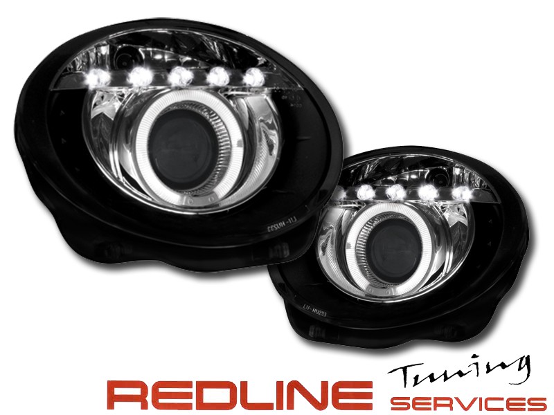 פנסים קידמיים DRL LED פיאט 500,רקע שחור