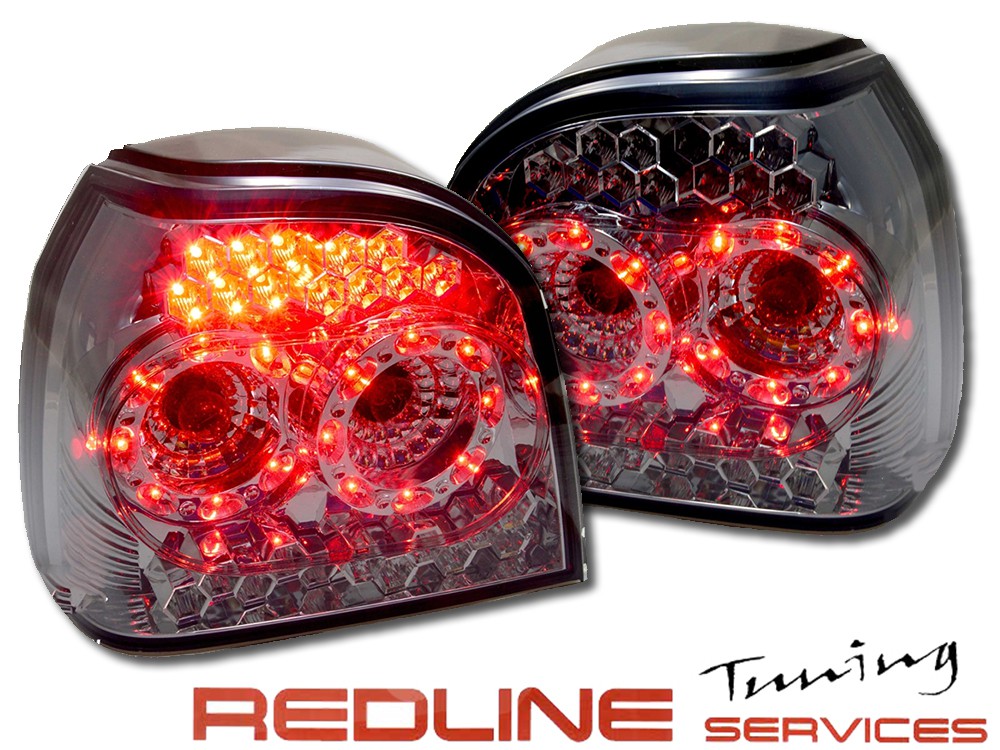 פנסים אחוריים לדים גולף 3 כרום כהה, LED TAIL LIGHTS VW GOLF MK3, SMOKE