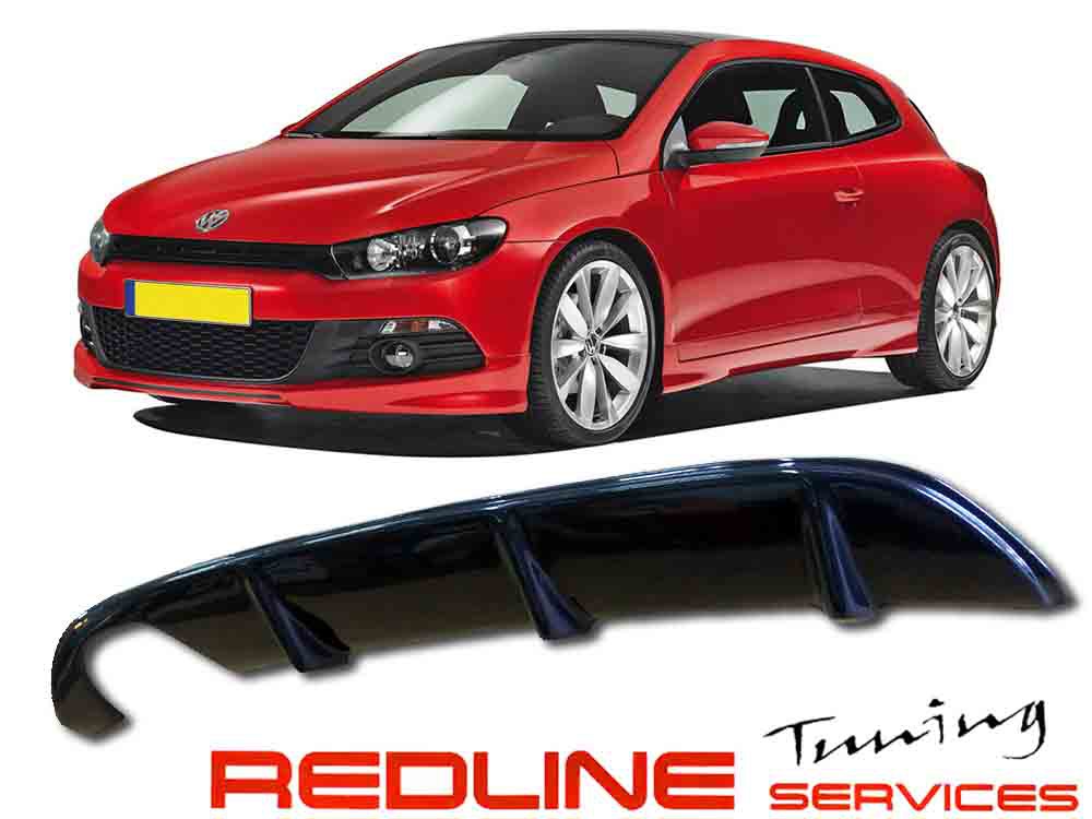 דיפוזר לפגוש אחורי,פולקסווגן שירוקו,REAR LIP BUMPER BAR DIFFUSER FOR VW SCIROCCO 09-14, דגם RIEGER