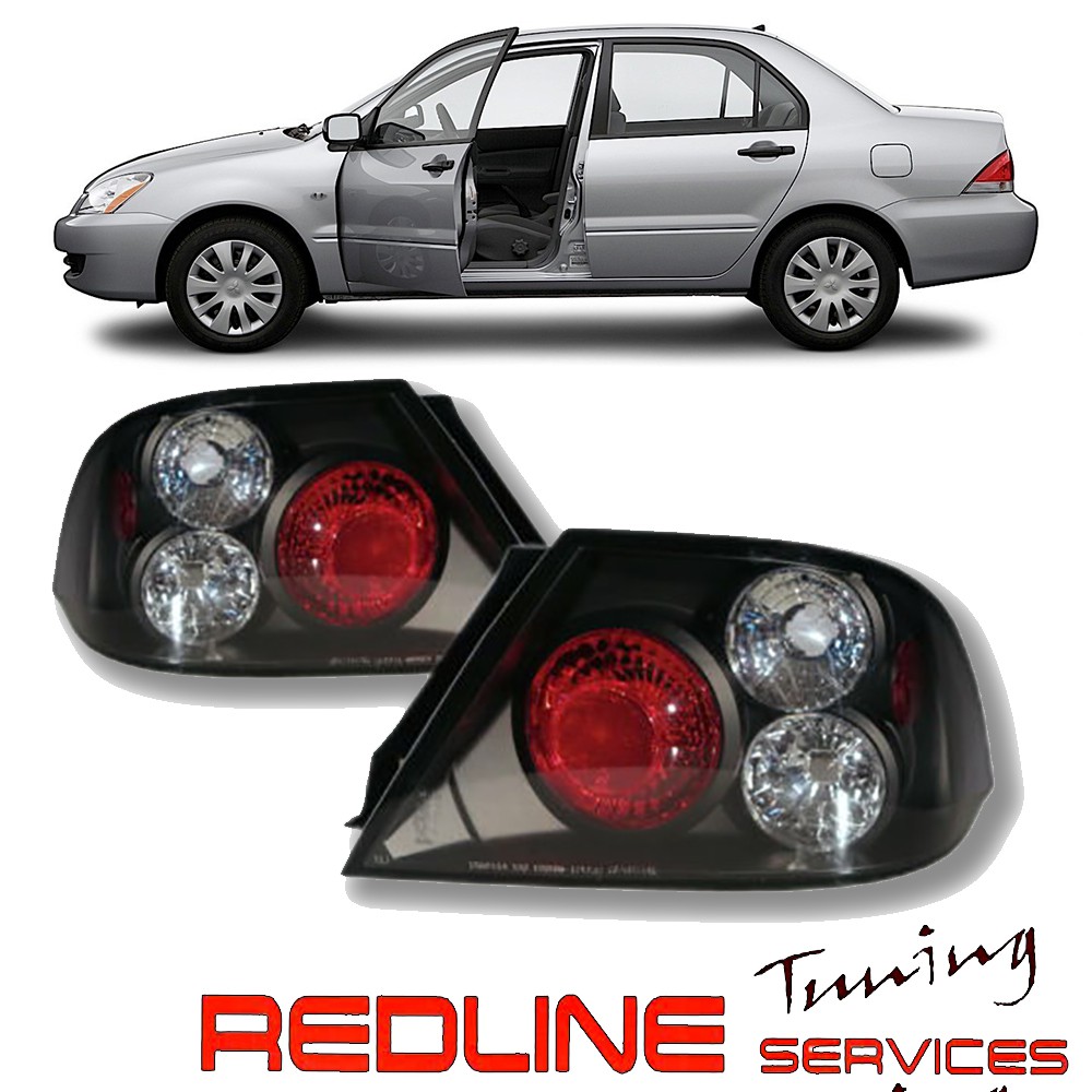 פנסים אחוריים שקופים מיצובישי לנסר 2001-2005 רקע שחור