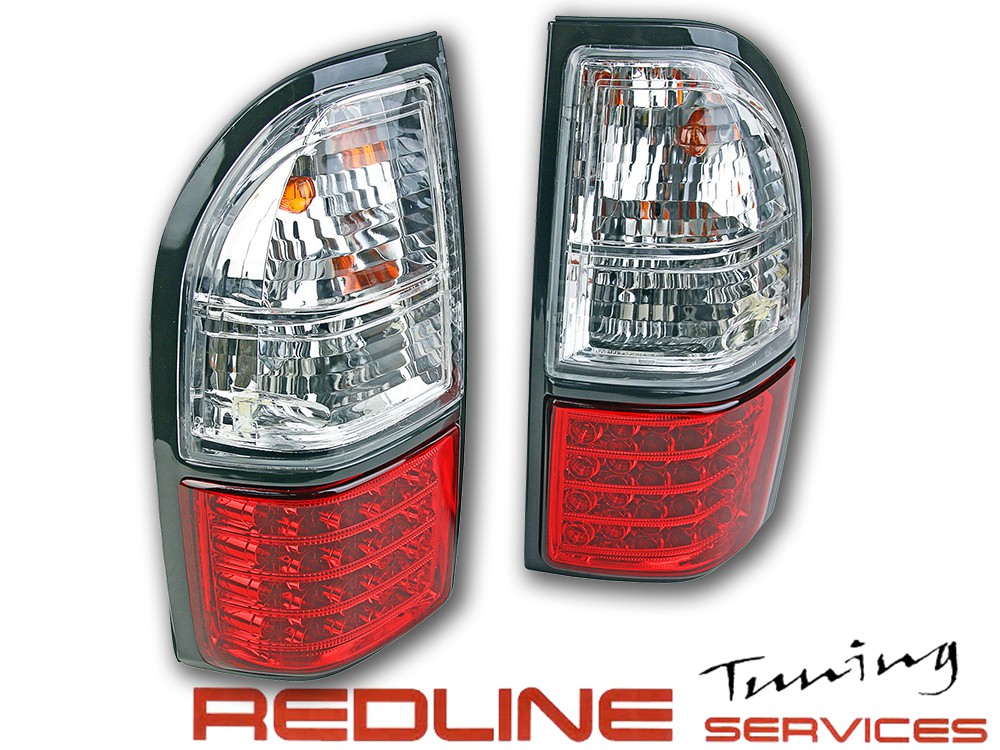 TY827-BORE2,TOYOTA PRADO TAIL LIGHT LED RED WHITE,פנסים אחוריים שקופים עם לדים לטויוטה פראדו FJ90,דגם אדום לבן