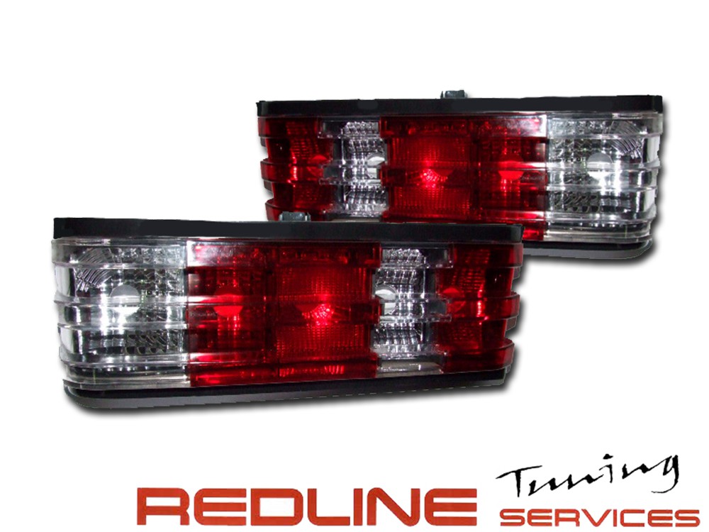 פנסים אחוריים שקופים מרצדס 190 בודי W201 אדום לבן