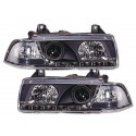 פנסים קדמיים DRL במוו E36 רקע שחור קופה 2 דלתות פנסים עם תו תקן. כולל מנורות.