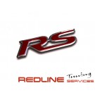 סמל RS כרום ניקל ,אדום לרוב סוגי הרכב,LOGO RS