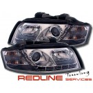 פנסים קדמיים לאודי A4 2001-2004 רקע כרום, DRL HEAD LIGHT AUDI A4