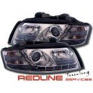 פנסים קדמיים לאודי A4 2001-2004 רקע כרום, DRL HEAD LIGHT AUDI A4