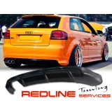 דיפוזור אחורי תחתון לאודי A3 דגם 3 דלתות 2008-2012 REAR DIFFUSOR AUDI A3 HATCHBACK 3 DOORS