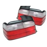 92-98 BMW E36 3 Series 2 Door Coupe Red Clear Tail Lights Left Right Rear Lamps