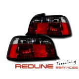 פנסים אחוריים שקופים קריסטל, במוו סדרה 3 דגם E36 קופה 2 דלתות, אדום מושכם, ,1992-1997,BMW E 36,TAIL LIGHT SMOKE RED 
