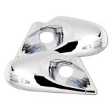 . Sport side mirrors . super sport look . universal of the FK adapter plates . The set consists of two sport mirrorsith LED indicators . Color: chrome . E-Approved (approval free) . Adjustment: Manual 