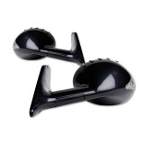 Sport side mirrors . super sport look . universal of the FK adapter plates . The set consists of two sport mirrorsith indicators . Color: black . E-Approved (approval free) . Adjustment: Manual 