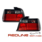  פנסים אחוריים שקופים עם לדים במוו E36 סדרה 3 אדום לבן 4 דלתות,REAR LIGHT LED BMW E36 3 SERIES 1992-1998 
