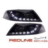 פנסים קדמיים לדים DRL סקודה אוקטביה 2005-2008 רקע שחור