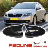 זוג כיסוי מראות סקודה אוקטביה.  SKODA OCTAVIA M3 STYLE. שחור מבריק, 2013-2020