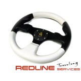 STEERING WHEEL SPORT,הגה ספורט שחור לבן 