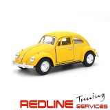 פולקסווגן חיפושית 1:32,צהוב, VW BEETLE DIE CAST YELLOW